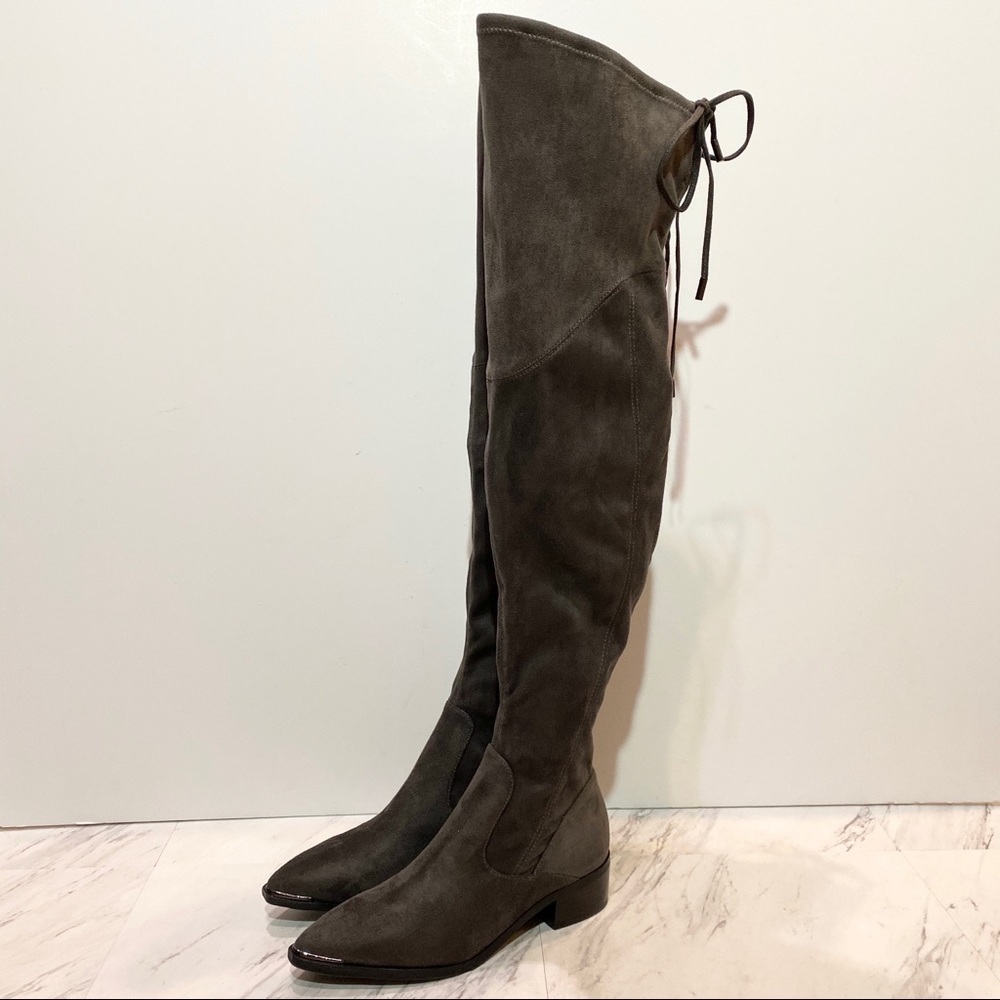 Marc Fisher Yuna Over The Knee Faux Suede Gray Boots 5M